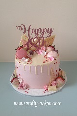 Pink buttercream drip cake